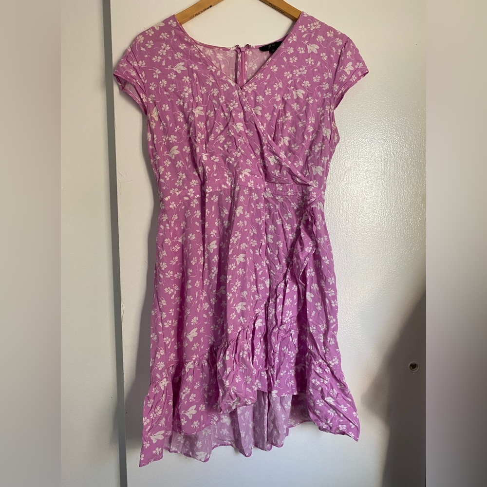 J. Crew Ruffle-front Mini Dress in Bubblegum Floral
